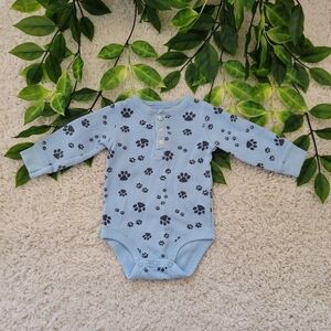 Carter's Baby Boy Paw Print Onesie (6-9 Months)
